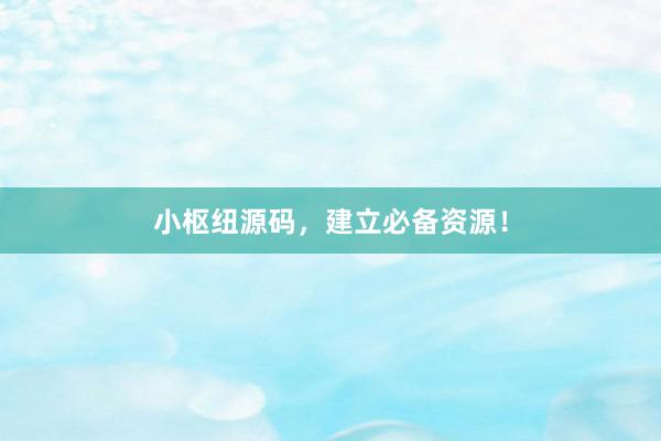 小枢纽源码，建立必备资源！