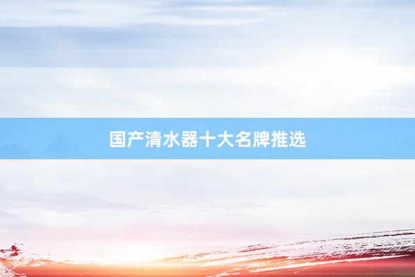 国产清水器十大名牌推选